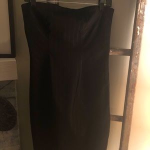 Angels black pin-stripe sleek cocktail dress